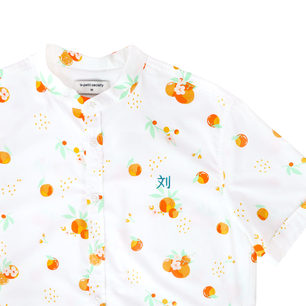 Mandarin Orange Series - Men’s Shirt In White (Classic Fit)