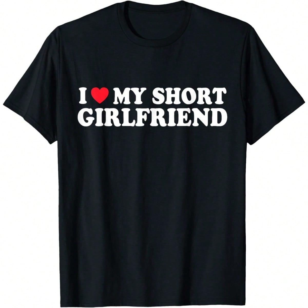 I Love My Short Gf Couple Valentines Day T-Shirt product image 1