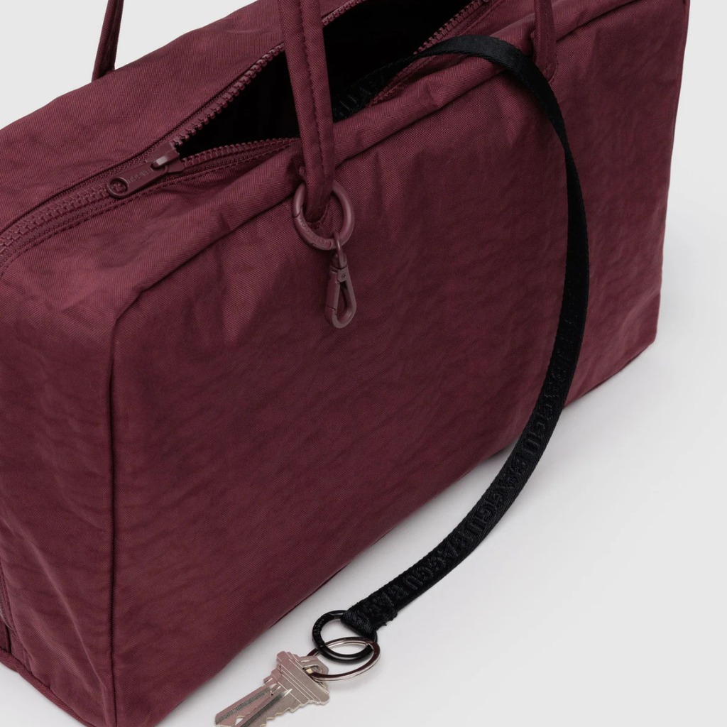 Medium Nylon Bowler Bag - Mahogany