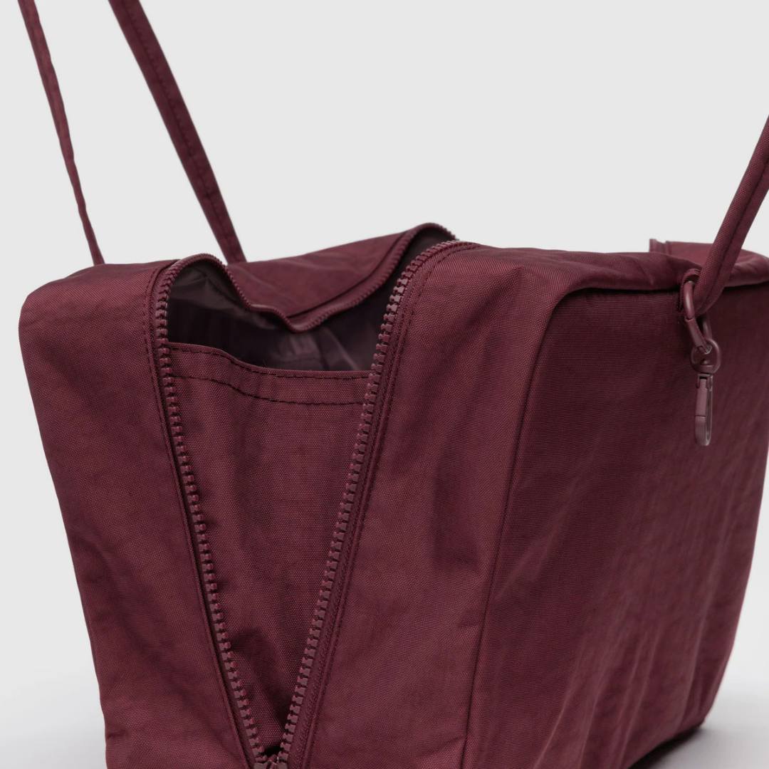 Medium Nylon Bowler Bag - Mahogany