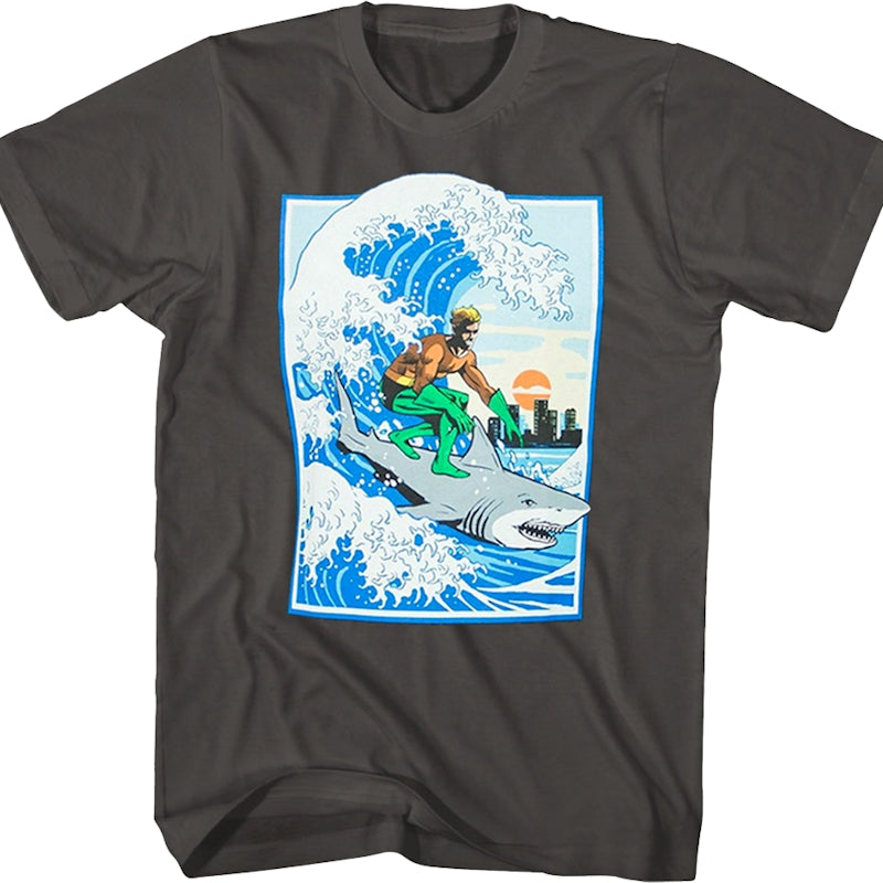 Aquaman Shark Surfing DC Comics T-Shirt product image 1