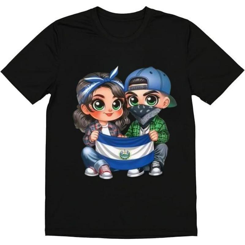 Graphic Soccer T-Shirt with Salvadoran Flag product image 1