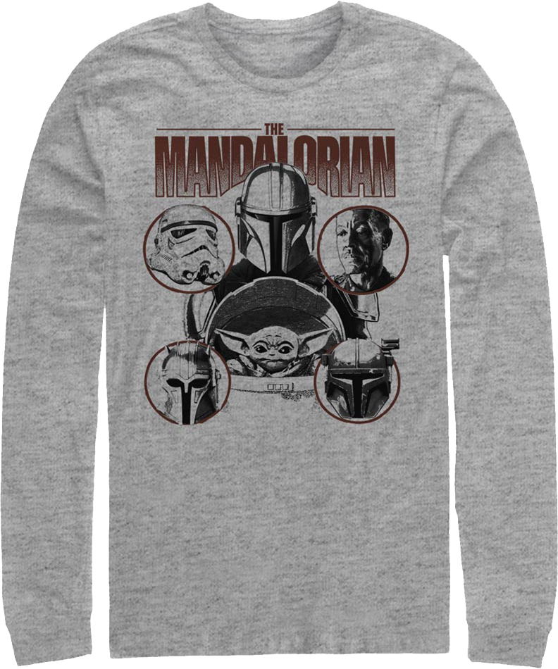 Mandalorian Characters Collage Star Wars Long Sleeve Shirt product image 1