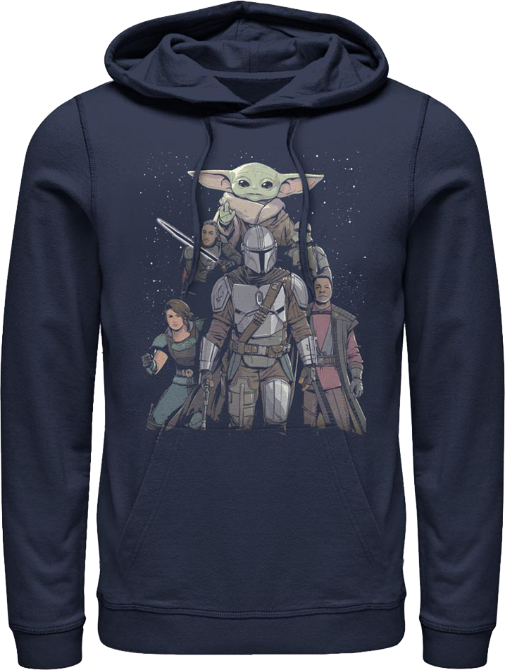 Mandalorian Illustrated Cast Collage Star Wars Hoodie product image 1