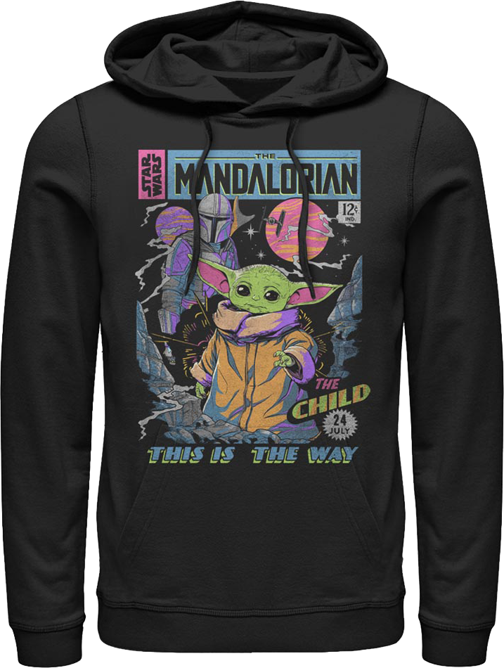 Neon Mandalorian Comic Book Cover Star Wars Hoodie product image 3