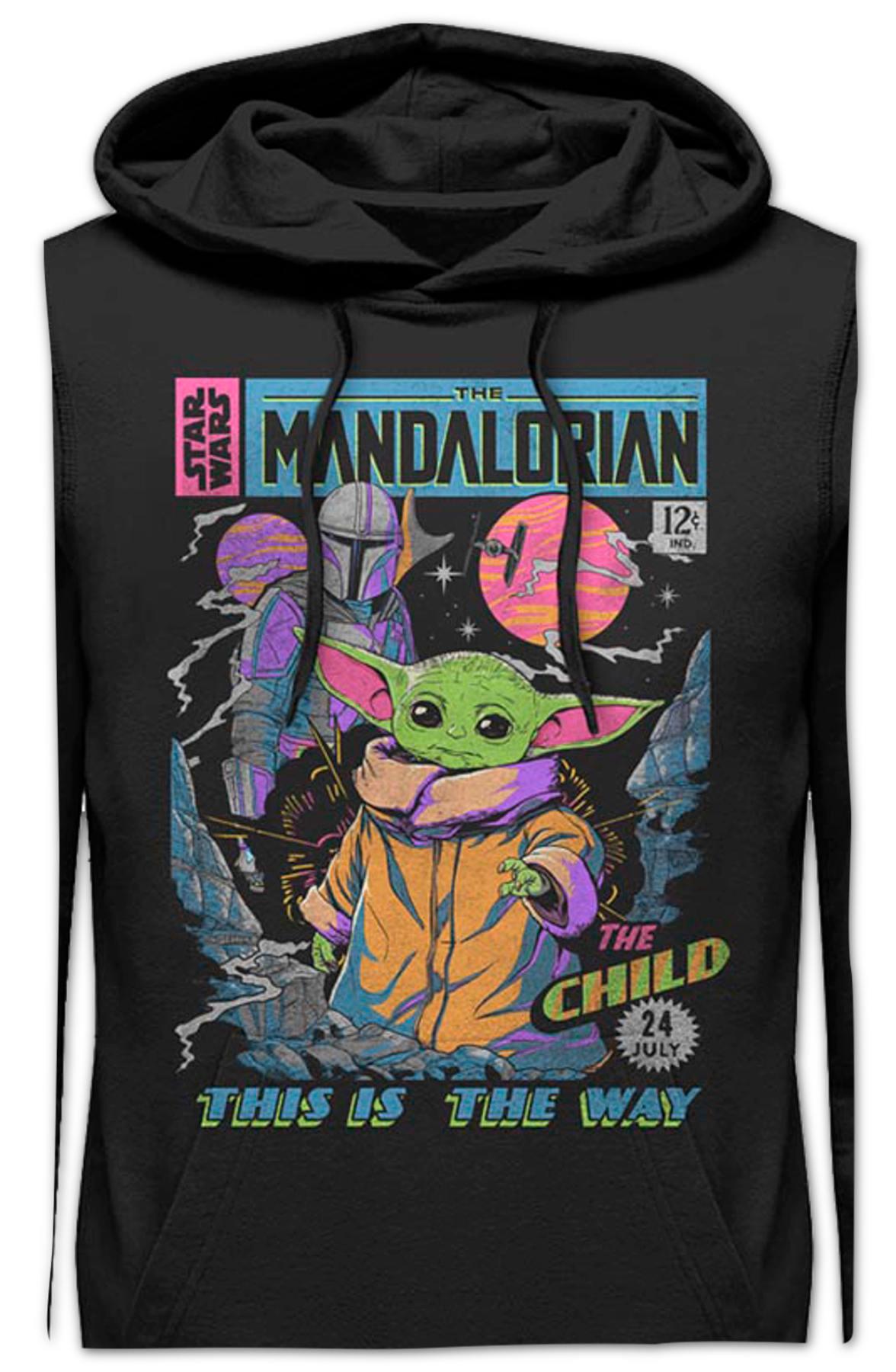 Neon Mandalorian Comic Book Cover Star Wars Hoodie product image 2