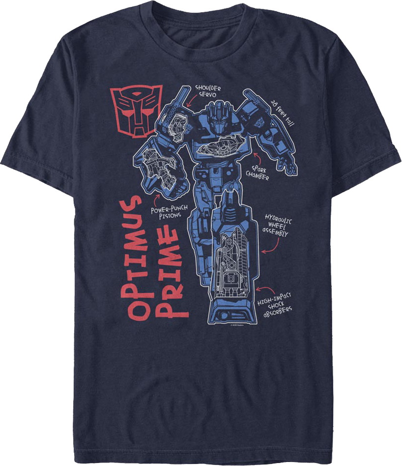 Optimus Prime Autobot Attributes Transformers T-Shirt product image 1