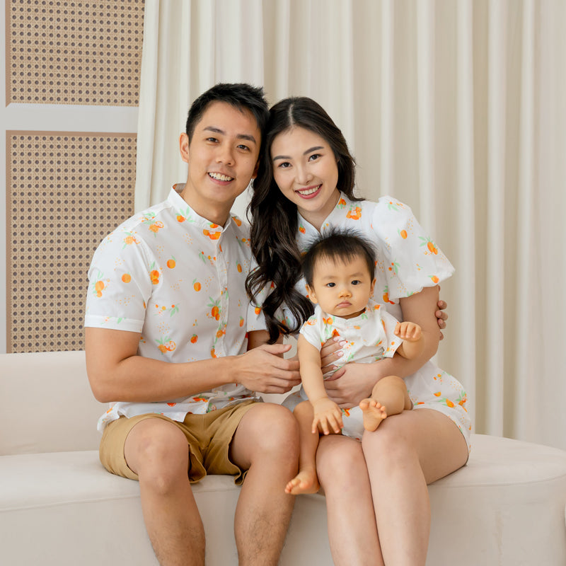 Mandarin Orange Series - Men’s Shirt In White (Classic Fit)