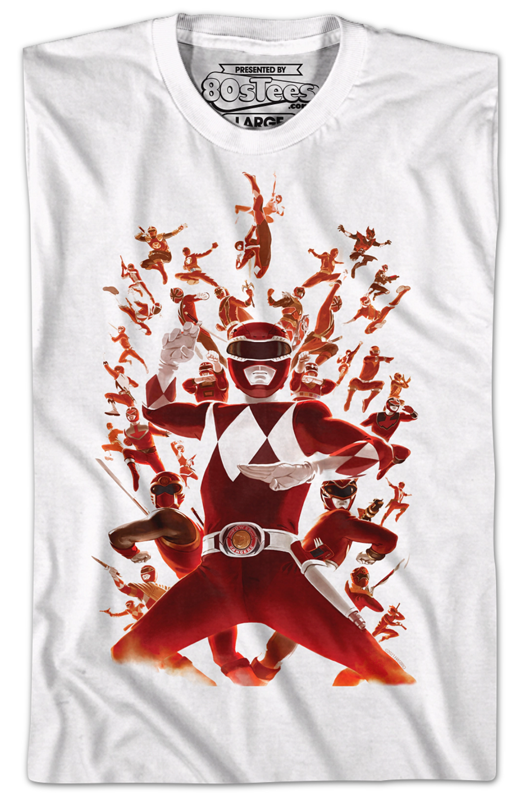 Red Ranger Collage Mighty Morphin Power Rangers T-Shirt product image 2
