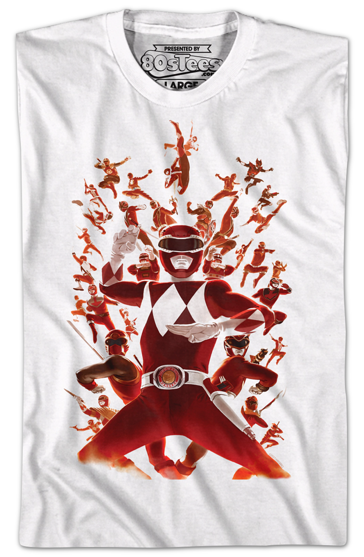 Red Ranger Collage Mighty Morphin Power Rangers T-Shirt product image 2