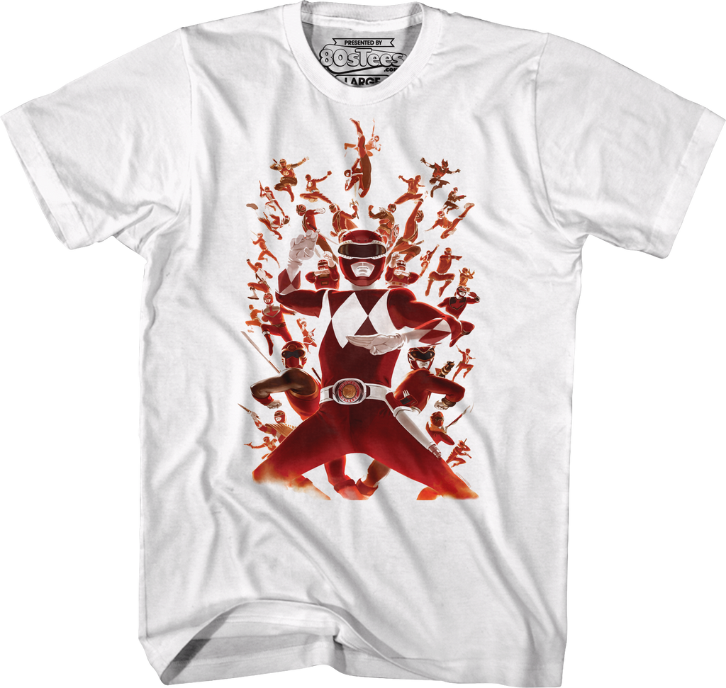 Red Ranger Collage Mighty Morphin Power Rangers T-Shirt product image 1