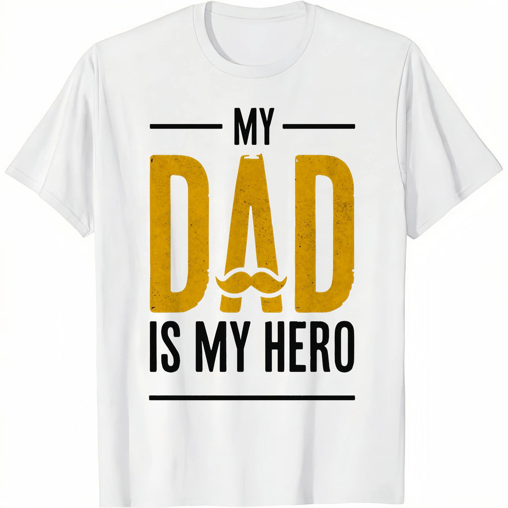 My Dad Is My Hero T-Shirt Vintage Graphic Tee Mustache product image 2