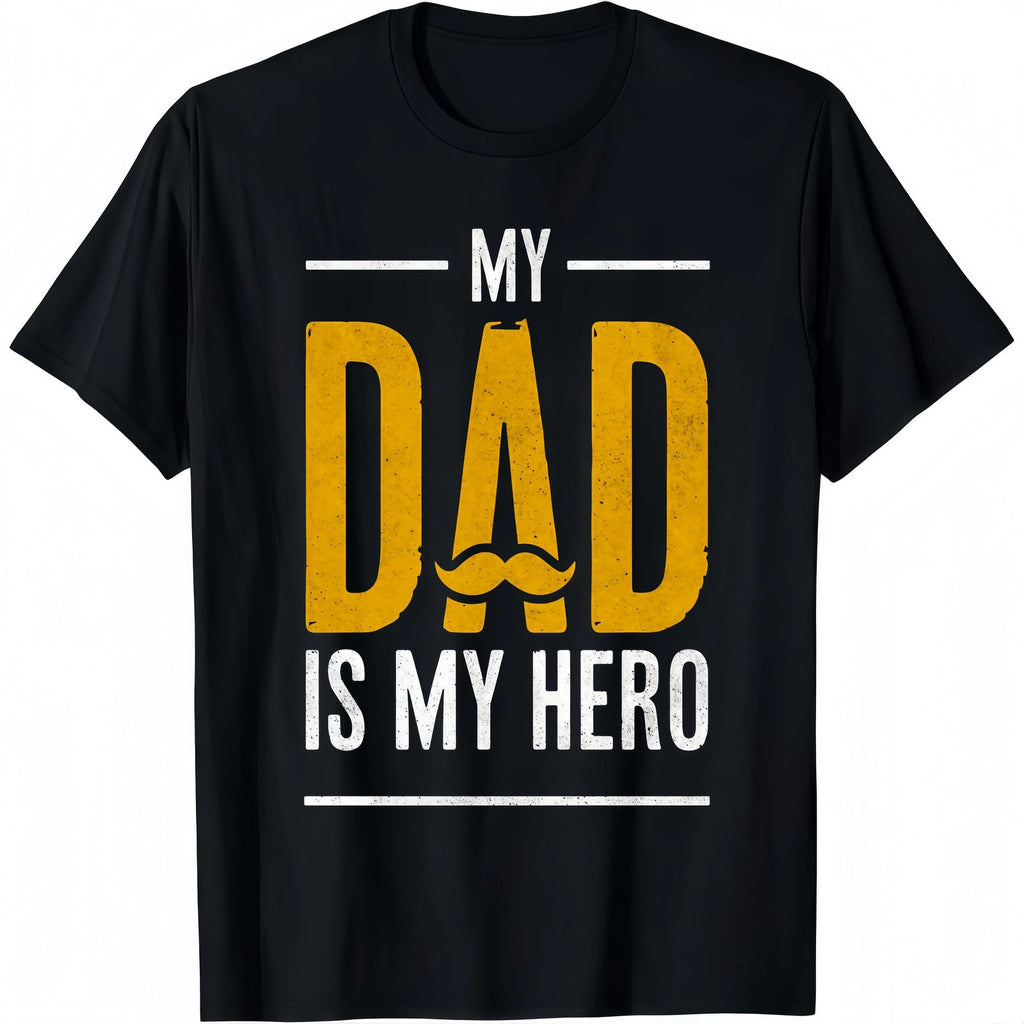 My Dad Is My Hero T-Shirt Vintage Graphic Tee Mustache product image 14