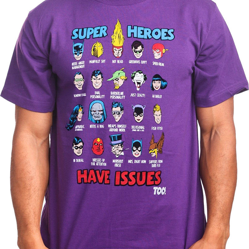 Superheroes Have Issues DC Comics T-Shirt product image 1