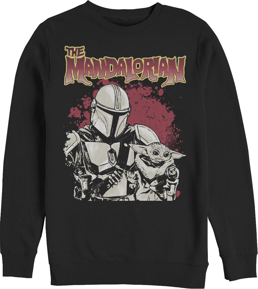 The Mandalorian Bounty Hunter And Child Star Wars Sweatshirt product image 1