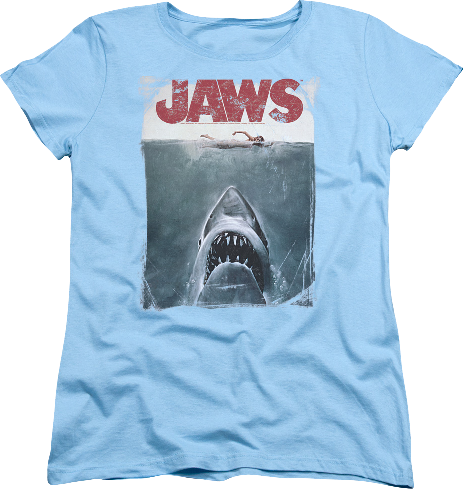 Womens Vintage Movie Poster Jaws Shirt